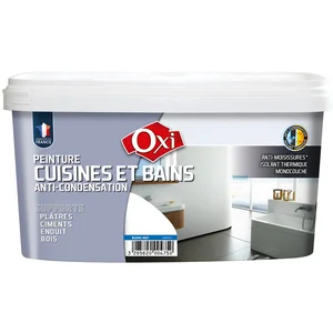 Comparateur de prix : OXI Peinture Cuisine et bain mur et plafond monocouche mat 2.5 L - blanc