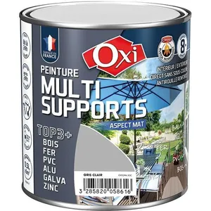 Comparateur de prix : OXI Peinture multi supports TOP3+ mat 0.5 L - gris clair