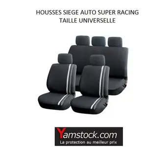Peraline - Housses pour sièges de voiture grise/noir super racing comp... pas cher