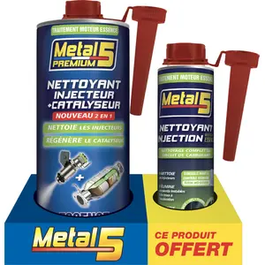 Metal 5 Pack Nettoyant Injecteur Et Calalyseur 2en1 + Nettoyant Injection Moteur Essence