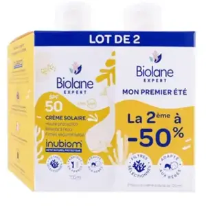 Biolane Expert Crème Solaire Adaptée aux Bébés SPF50 Lot 2 x 100 ml pas cher