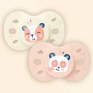 BIOLANE Lot de 2 sucettes anatomiques animaux +18 mois / Rose BSAA3RB pas cher