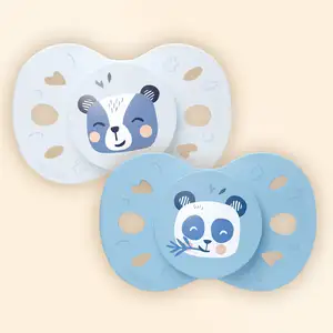 BIOLANE Lot de 2 sucettes anatomiques animaux +18 mois / Bleu BSAA3BB pas cher