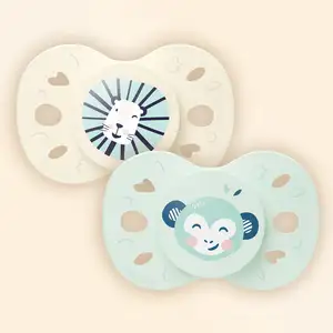 BIOLANE Lot de 2 sucettes anatomiques animaux 6-18 mois / Vert BSAA2VB pas cher
