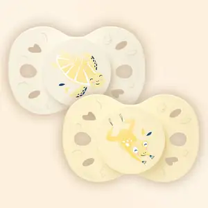 BIOLANE Lot de 2 sucettes anatomiques animaux 0-6 mois / Jaune BSAA1JB pas cher