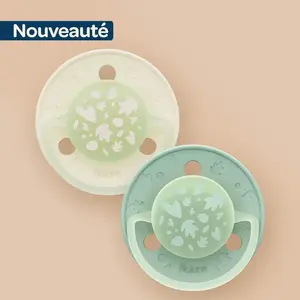 BIOLANE Lot de 2 sucettes nuit rondes +18 mois / Vert  pas cher