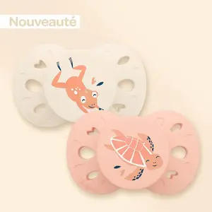 Biolane Sucettes Anatomiques - 0 À 6 Mois Rose/beige Imprimé pas cher