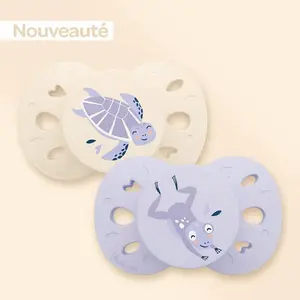 Biolane Sucettes Anatomiques - 0 À 6 Mois Lilas/beige Imprimé pas cher
