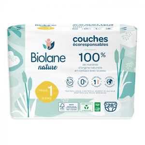 Biolane - Couches écologiques taille 1 2-5 kg 28 langes - Biolane