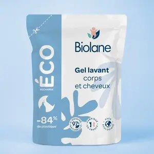 Biolane - Eco-recharge Gel corps et cheveux 500 ml Gel douche unisex pas cher