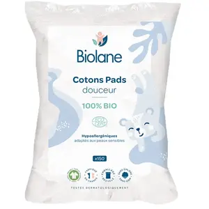 Comparateur de prix : Biolane Cotons pads douceur Bébé 100% Bio Peaux sensibles 150 Cotons