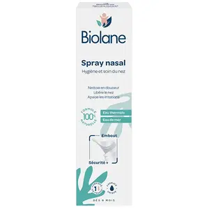 Comparateur de prix : Biolane Spray Nasal Eau de Mer Bébé 100 % Naturelle Dès 6 mois 100 ml