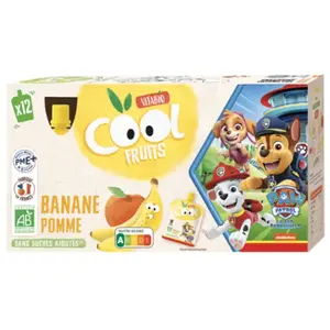 Comparateur de prix : Vitabio - Cool Fruits Banane Pomme - Bio - Etui carton - 12x90g