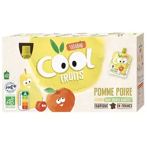 Comparateur de prix : Vitabio - Cool Fruits Pomme Poire - Bio - Etui carton - 12x90g