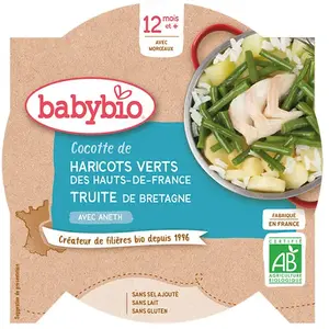 Comparateur de prix : Assiette Légumes Truite Aneth - Babybio - Bio - 230g - Dès 12 mois