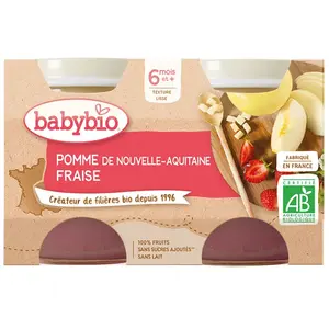 Comparateur de prix : Babybio Fruits Pot Pomme Fraise +6m Bio 2 x 130g