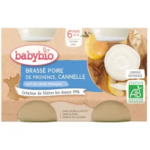 Babybio Brassé Poire De Provence Cannelle 2 X 130 G De Babybio pas cher