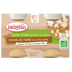 Comparateur de prix : Babybio Légumes Pot Chou Fleur Pomme de Terre +6m Bio 2 x 130g
