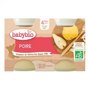 Babybio Fruits Pot Poire de Provence +4m Bio 2 x 130g pas cher