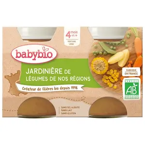 Comparateur de prix : Babybio Légumes Pot Jardinière de Légumes +4m Bio 2 x 130g
