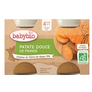 Comparateur de prix : Petit Pot Bébé Patate douce - Bio - BABYBIO - 2x130g - Dès 4 mois