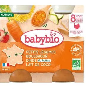Babybio Petits Légumes Boulghour Dinde du Poitou Lait de coco pas cher