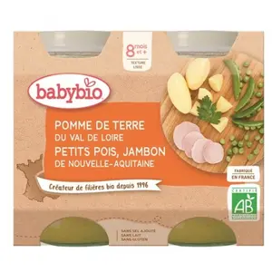 Comparateur de prix : Babybio Petits Pots Menu Légumes & Jambon Bio dès 8 mois 2 x 200 g