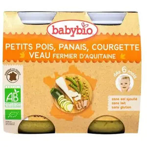 Comparateur de prix : Babybio petits pois panais courgette de notre ferme 2x200g