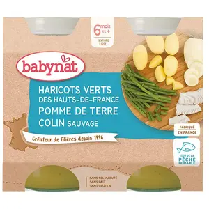 Comparateur de prix : Babybio haricots verts de Vendée pomme de terre colin 2x200g