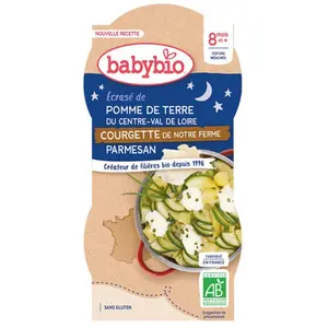 Comparateur de prix : Babybio Repas Soir Bol Pomme de Terre Courgette +8m Bio 2 x 200g
