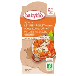 Babybio Mijoté de Légumes Poulet Quinoa 12 Mois et + Bio 2 Bols de 200 g pas cher