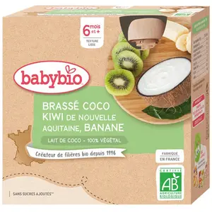 Comparateur de prix : Babybio Brasse Au Lait De Coco Kiwi Banane 4x85g