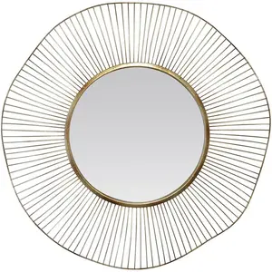 EMDE Miroir design rond en métal doré 75cm pas cher