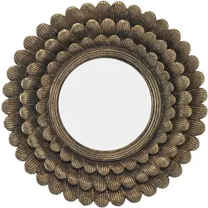 Miroir soleil convexe doré 28cm Emde pas cher