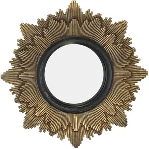 Drawer Miroir soleil ø20 cm - Noir et doré pas cher