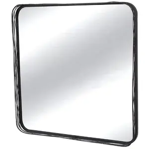 EMDE Miroir filaire métal fin carré noir 60x60cm pas cher
