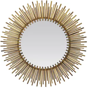 EMDE Miroir soleil métal doré 80cm pas cher