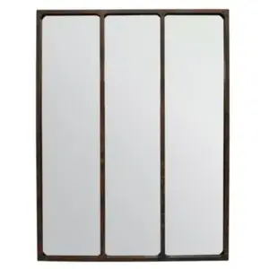 EDME Lacroix Drawer - Miroir verrière style industriel 90x120 - Métal oxydé - léon