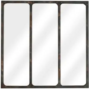 Drawer LÉA - Miroir verrière métal 70x70 - Couleur - Rouille pas cher