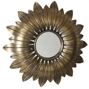 EMDE Miroir soleil métal doré 35,5cm pas cher