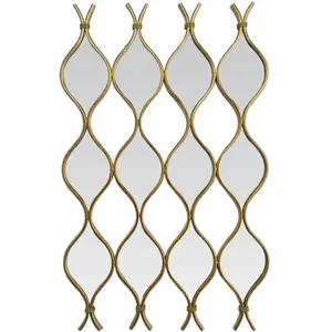 EMDE Miroir zig zag en 4 parties métal doré 96,5x62cm