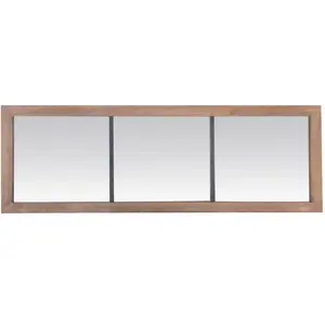 EMDE Miroir rectangulaire industriel métal et bois 50x150cm pas cher