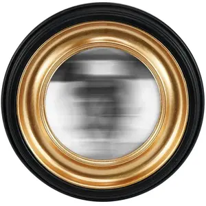 EMDE Miroir convexe rond noir halo doré 23,5cm pas cher