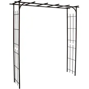 Comparateur de prix : Louis Moulin Arche de jardin - modèle Pergola - tube avec pieds carré 20cm - 187x40x198cm - noir charbon