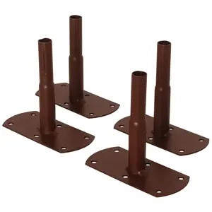 CENTRALE BRICO Pack 4 pieds tube ROND20 à visser fer vieilli - 13x6x12 cm - Acier époxy pas cher