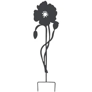 Comparateur de prix : LOUIS MOULIN Déco En Métal À Planter Coquelicot 22x80cm Anthracite