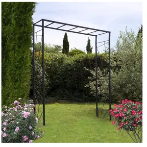 Comparateur de prix : Louis Moulin Arche de jardin Mandala en acier anthracite tubes carrés grand modèle