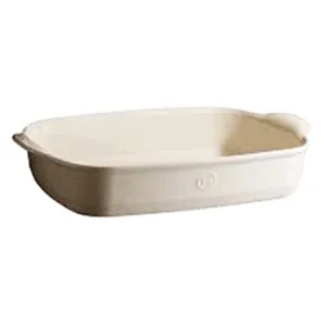 Plat moyen rectangulaire Emile Henry Ultime Beige Argile pas cher
