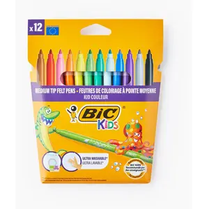 Comparateur de prix : Etui 12 Feutres pointe moyenne Bic Kids Couleur