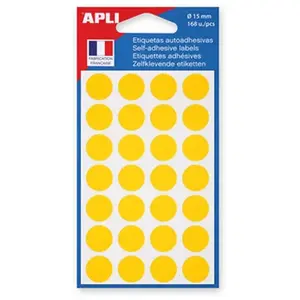 Comparateur de prix : Agipa APLI , 111844 Pastille Adhésive 15mm Pochette de 168 JAUNE